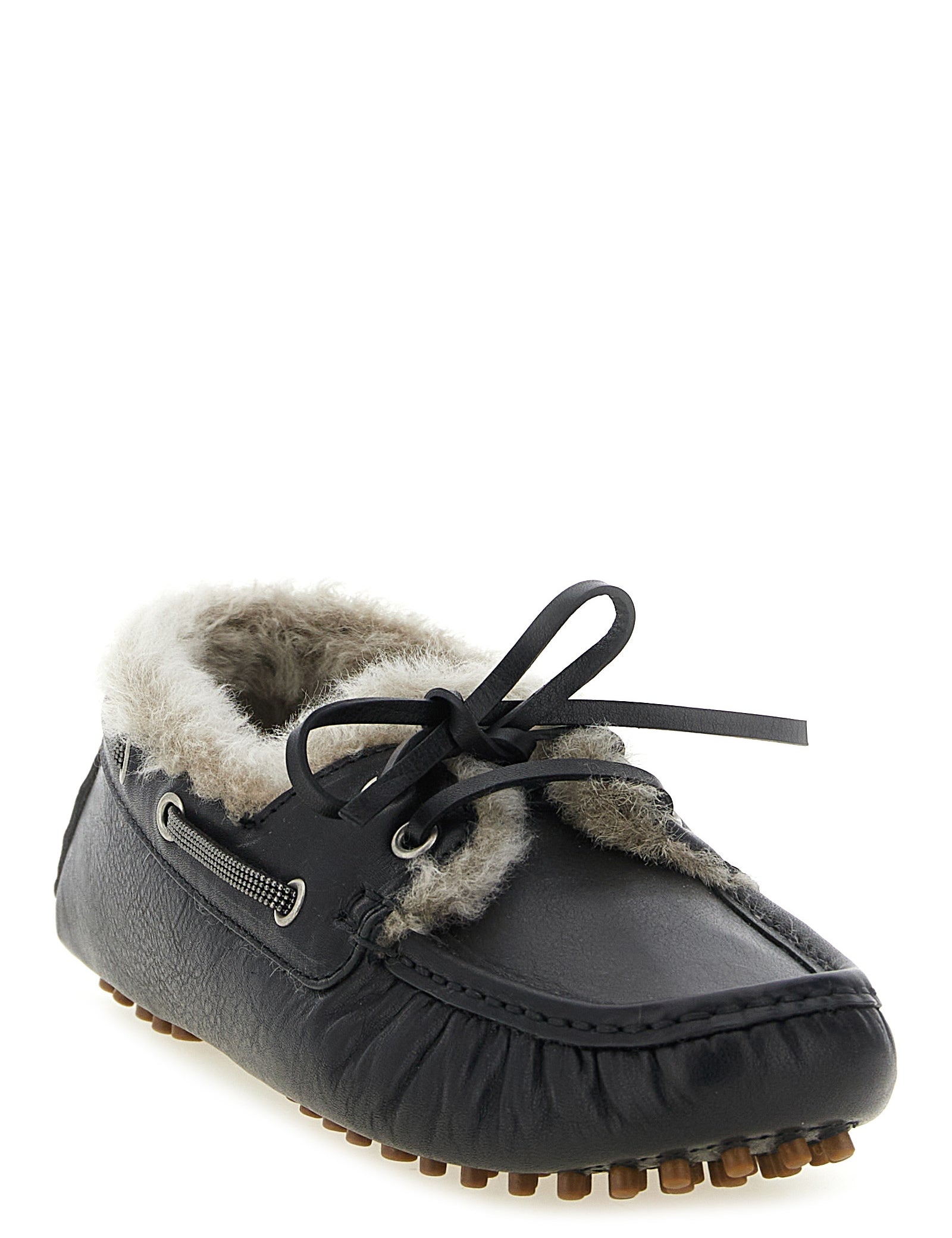 Brunello Cucinelli Black Calfskin Loafers