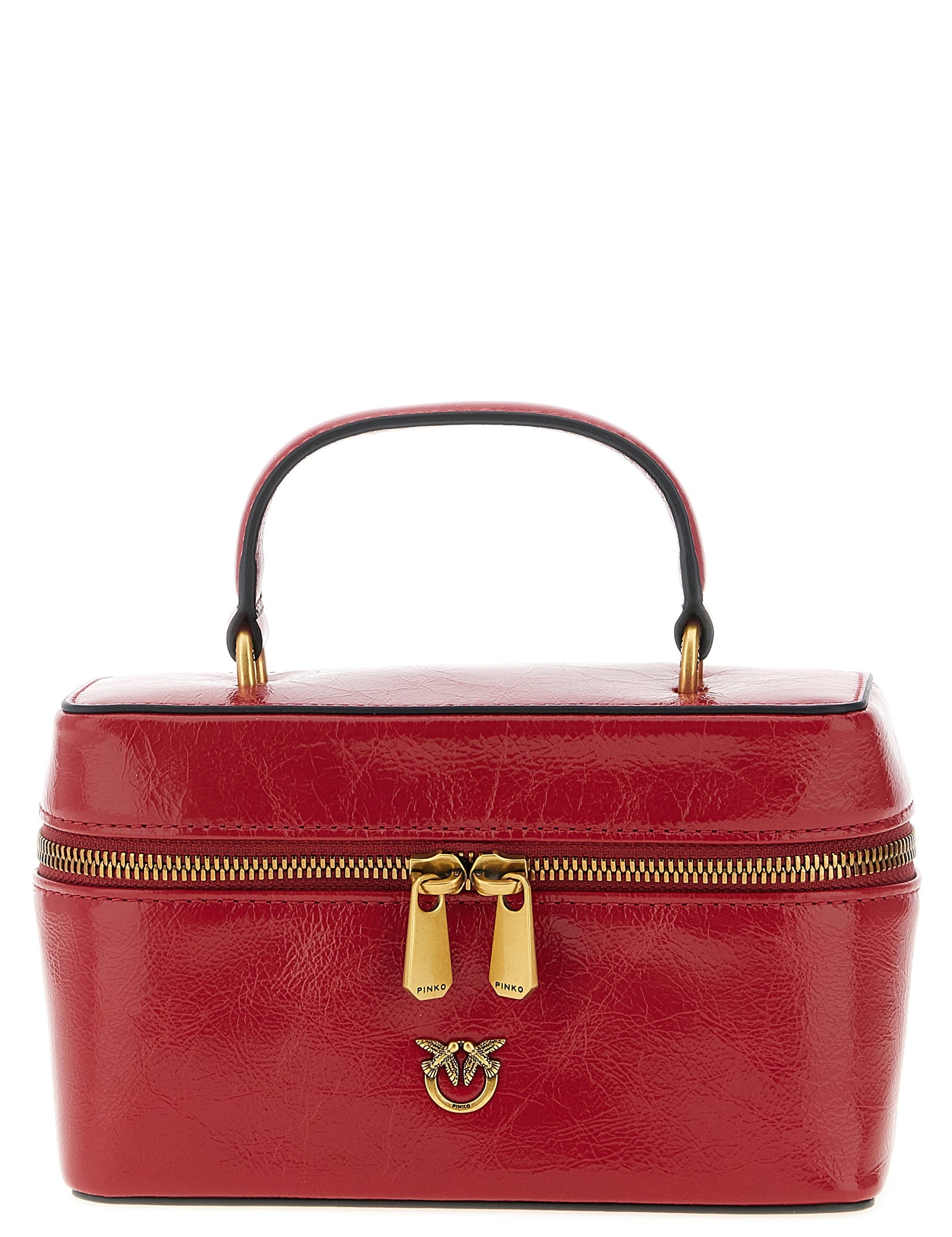 PINKO Red Calfskin Crossbody Bag