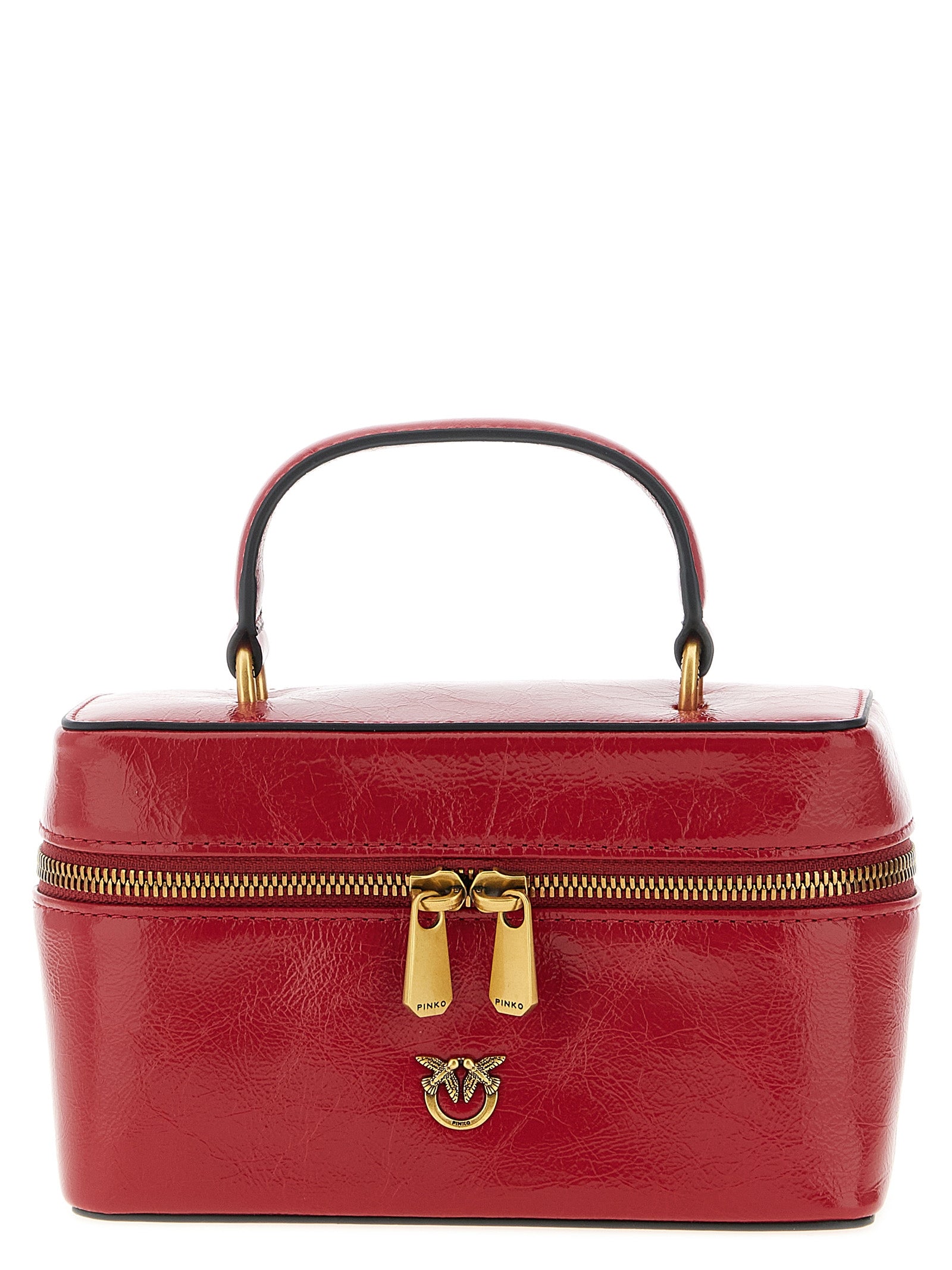 PINKO Red Calfskin Crossbody Bag