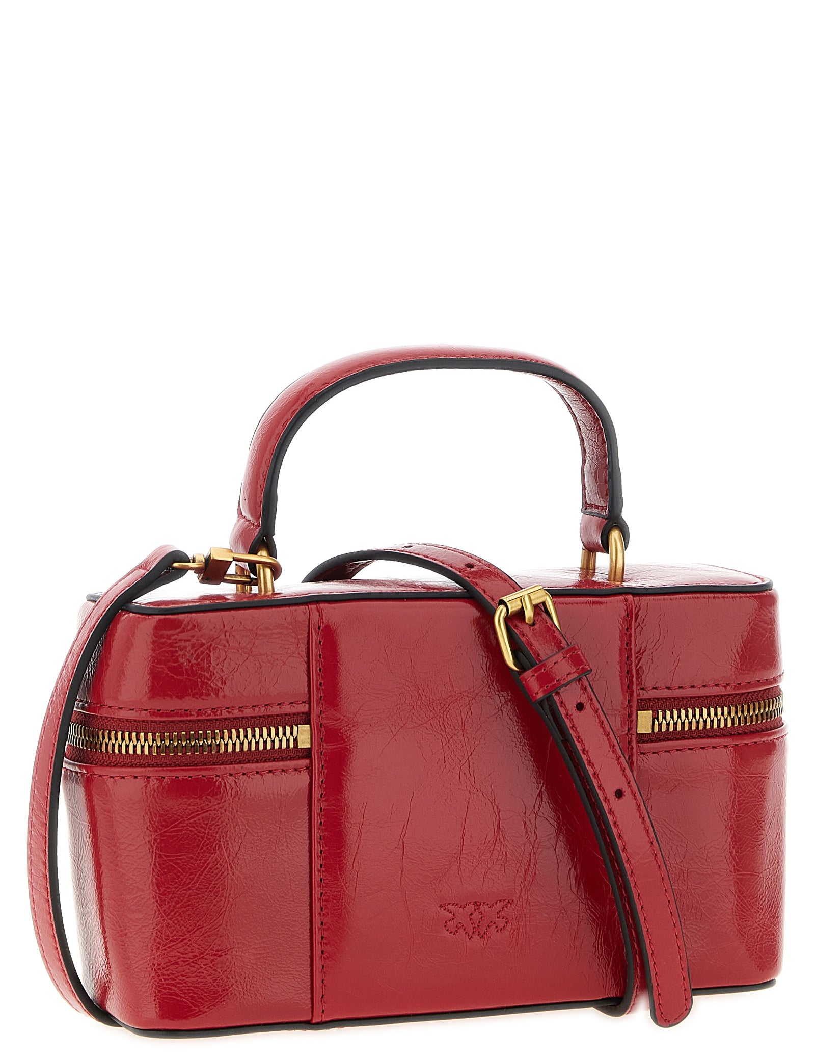 PINKO Red Calfskin Crossbody Bag