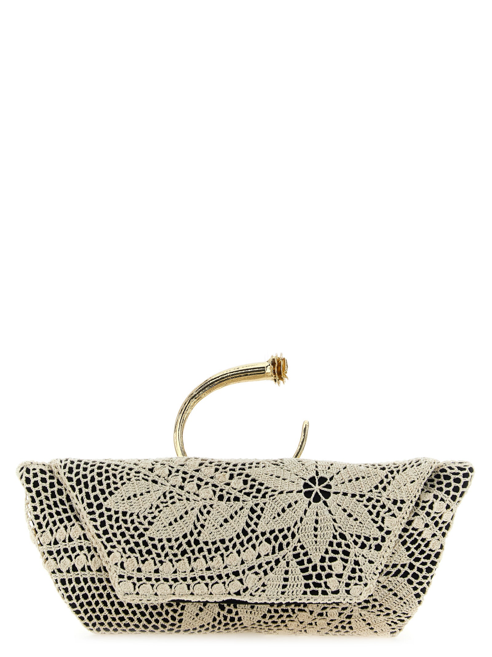 Magda Butrym White/Black Silk Clutch Bag