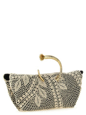 Magda Butrym White/Black Silk Clutch Bag