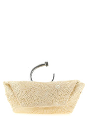 Magda Butrym Cream White Silk Clutch