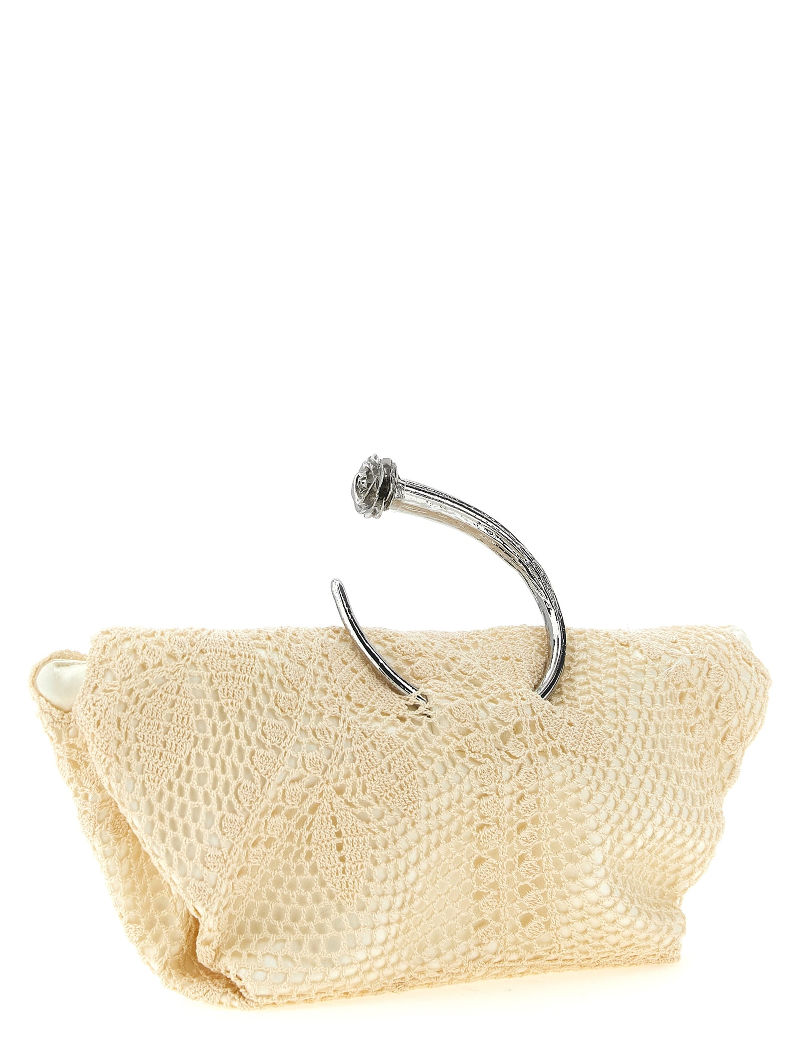 Magda Butrym Cream White Silk Clutch