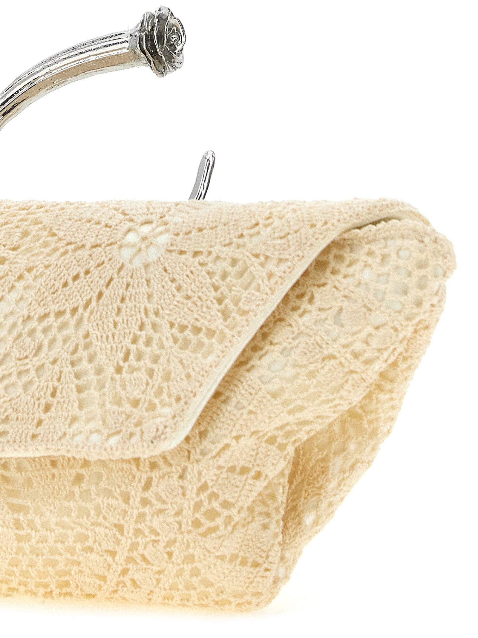 Magda Butrym Cream White Silk Clutch