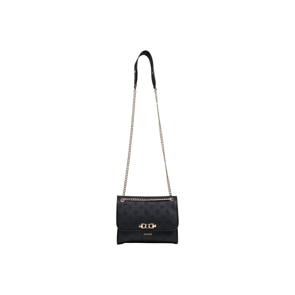 Guess Black Polyurethane Convertible Xbody Flap Handbag