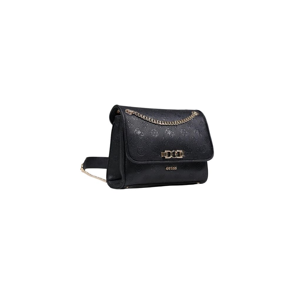 Guess Black Polyurethane Convertible Xbody Flap Handbag
