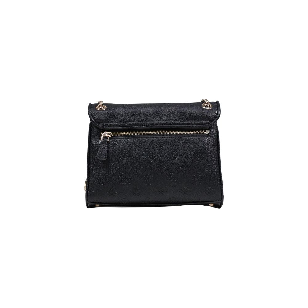 Guess Black Polyurethane Convertible Xbody Flap Handbag