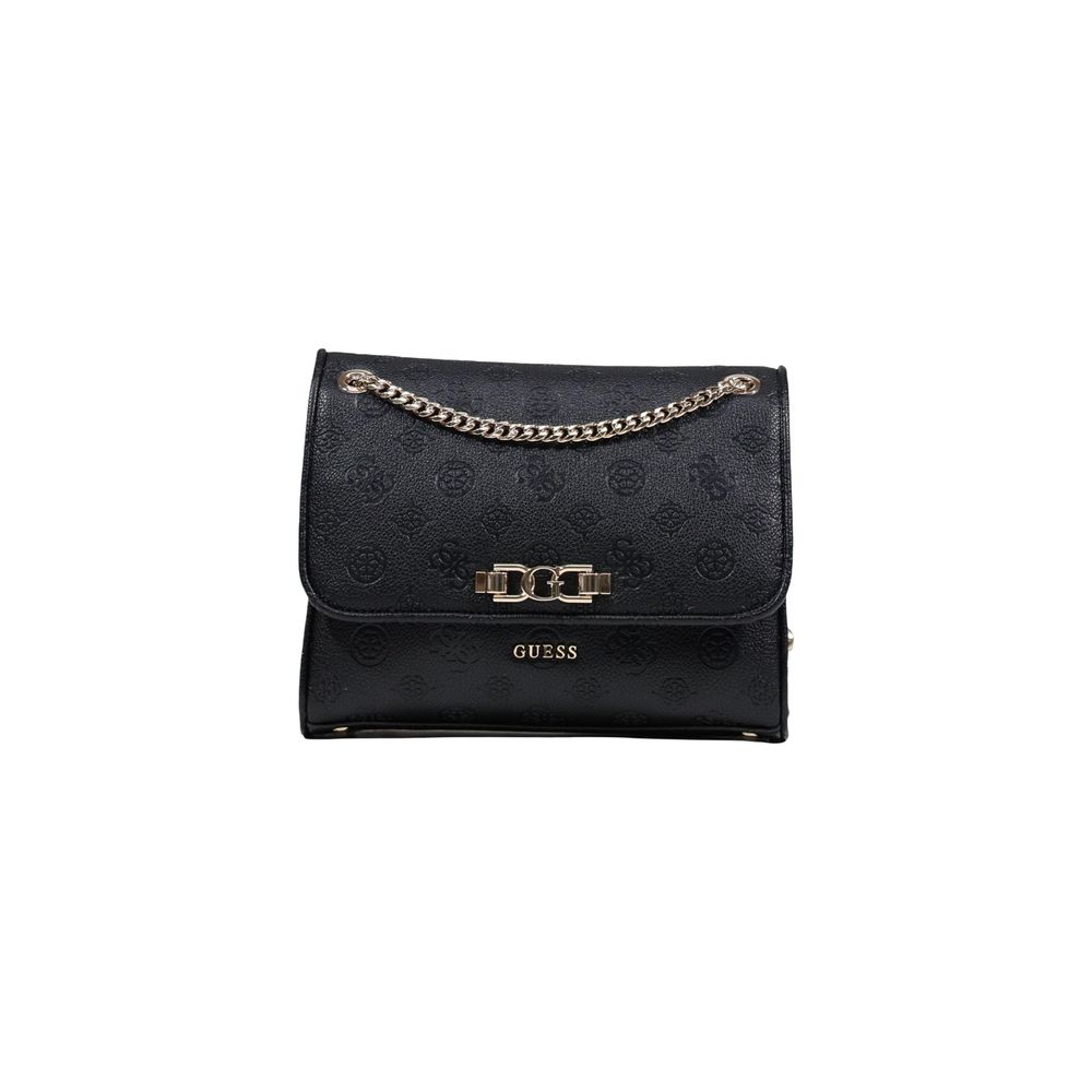 Guess Black Polyurethane Convertible Xbody Flap Handbag