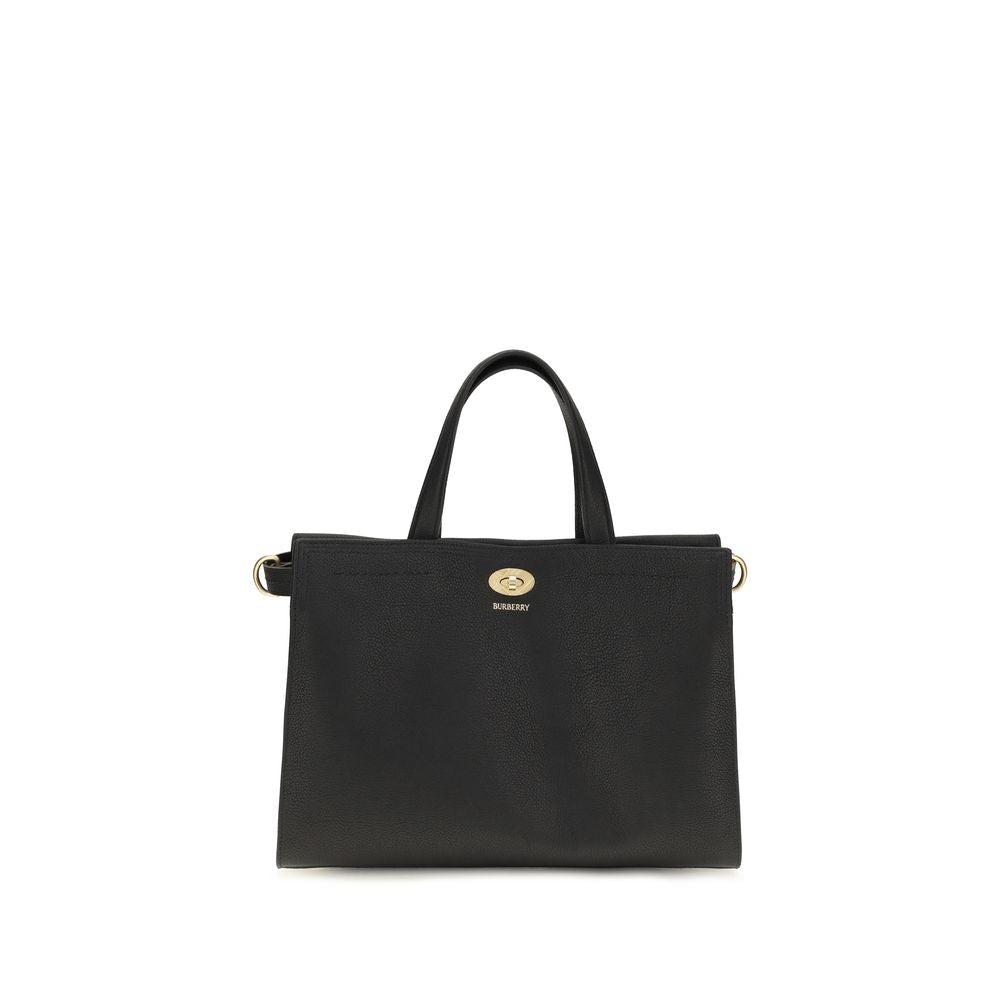 Burberry Black Calf Leather Tote Bag
