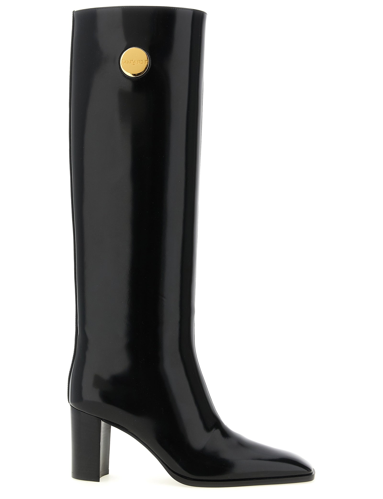 Saint Laurent Black Calfskin High Boots