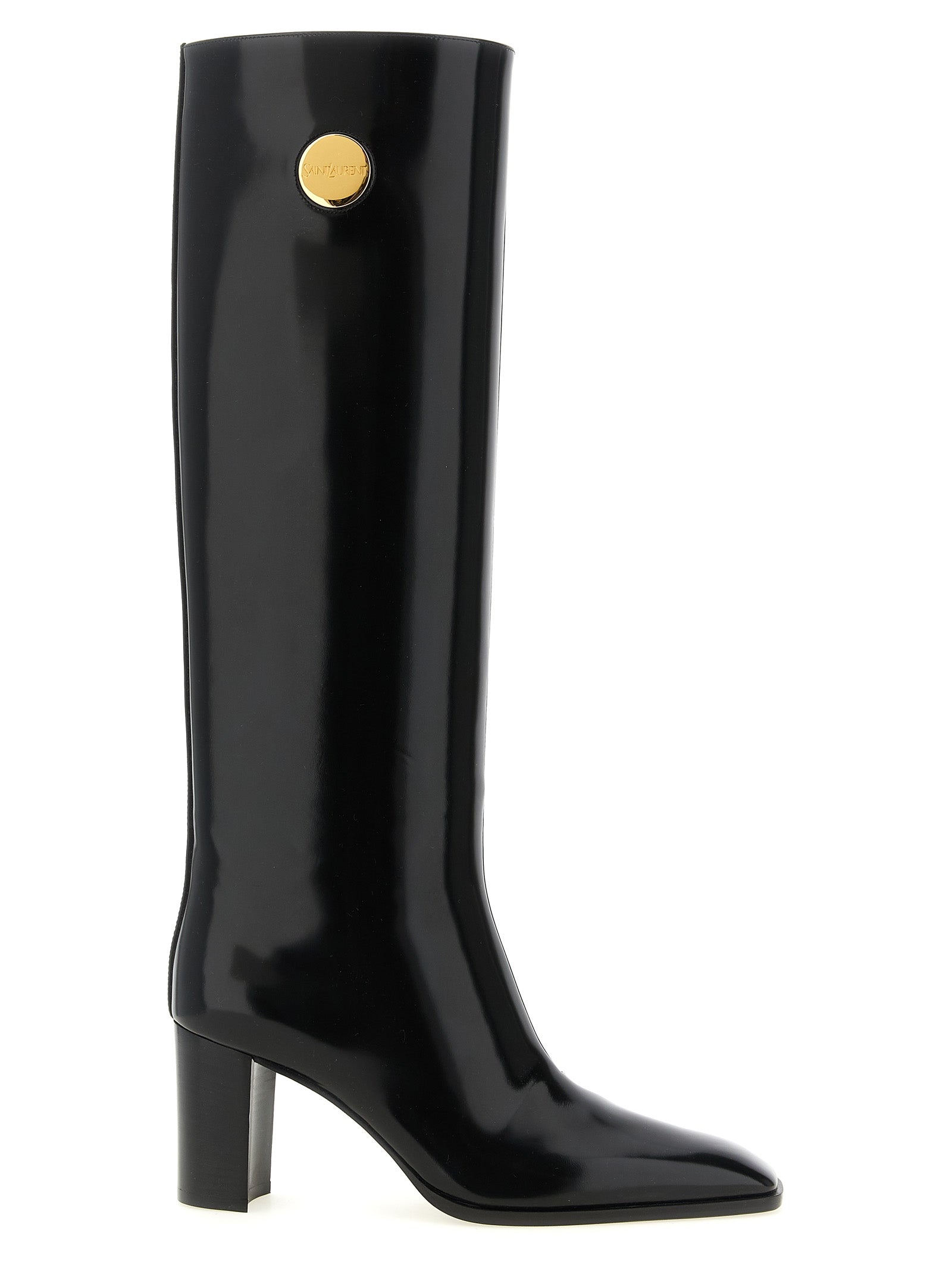 Saint Laurent Black Calfskin High Boots