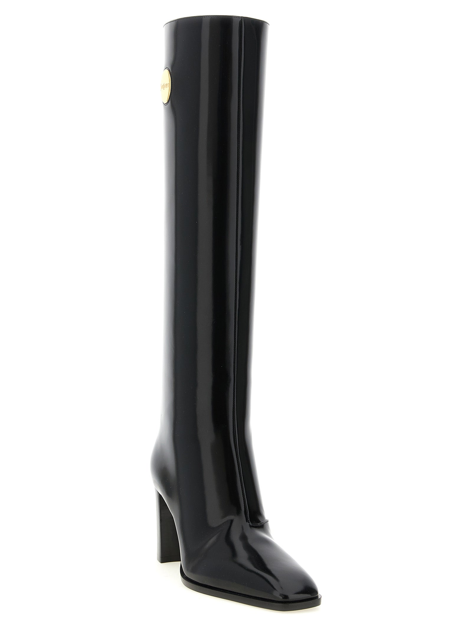 Saint Laurent Black Calfskin High Boots