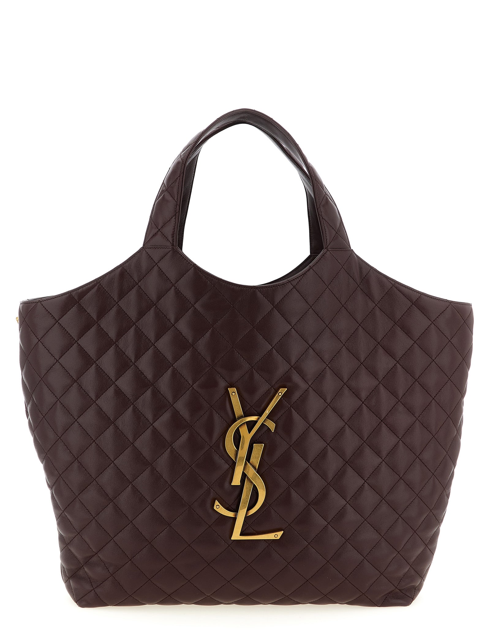 Saint Laurent Bordeaux Lamb Leather Tote Bag