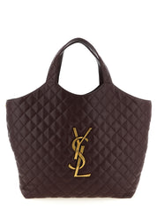 Saint Laurent Bordeaux Lamb Leather Tote Bag