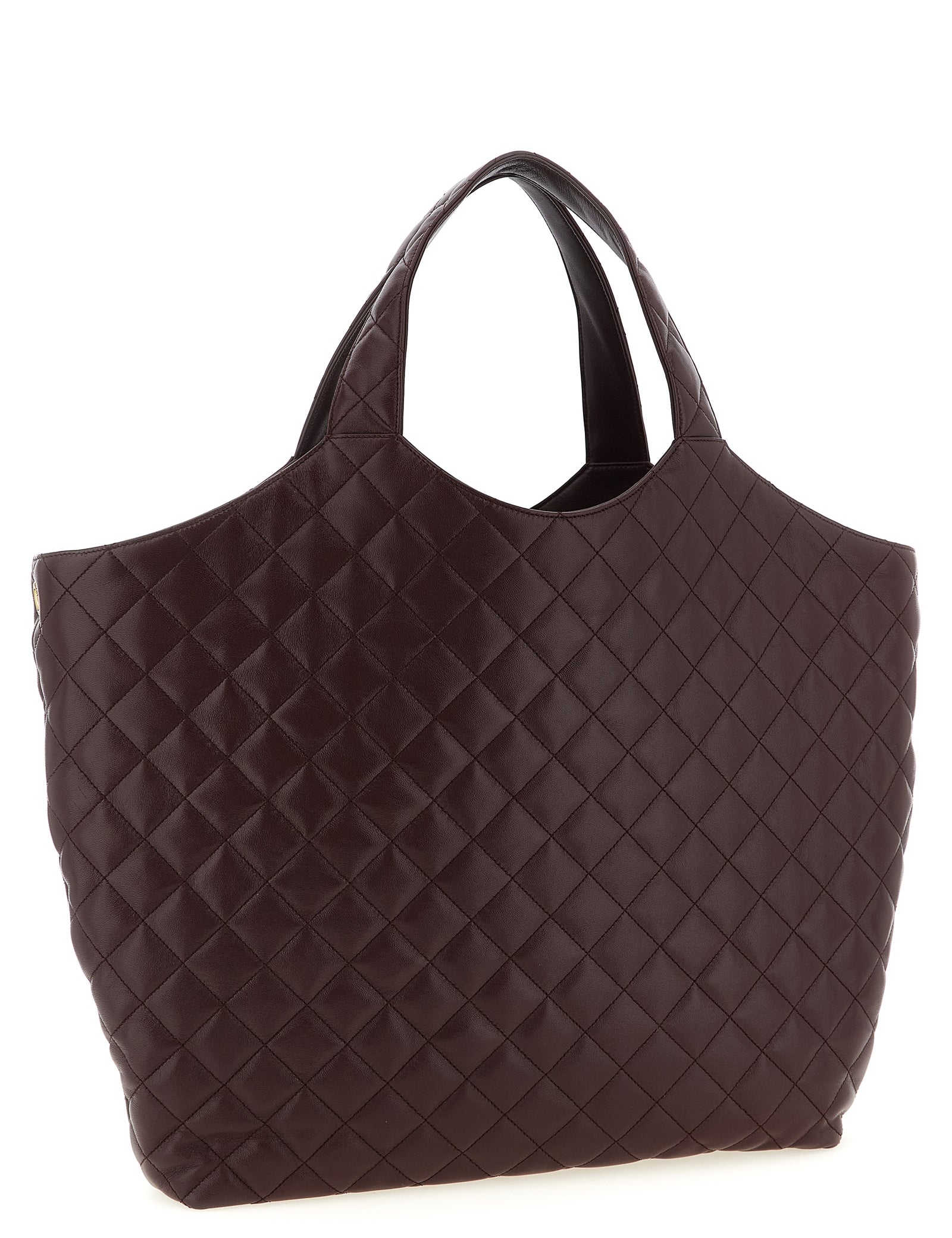 Saint Laurent Bordeaux Lamb Leather Tote Bag