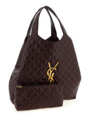 Saint Laurent Bordeaux Lamb Leather Tote Bag