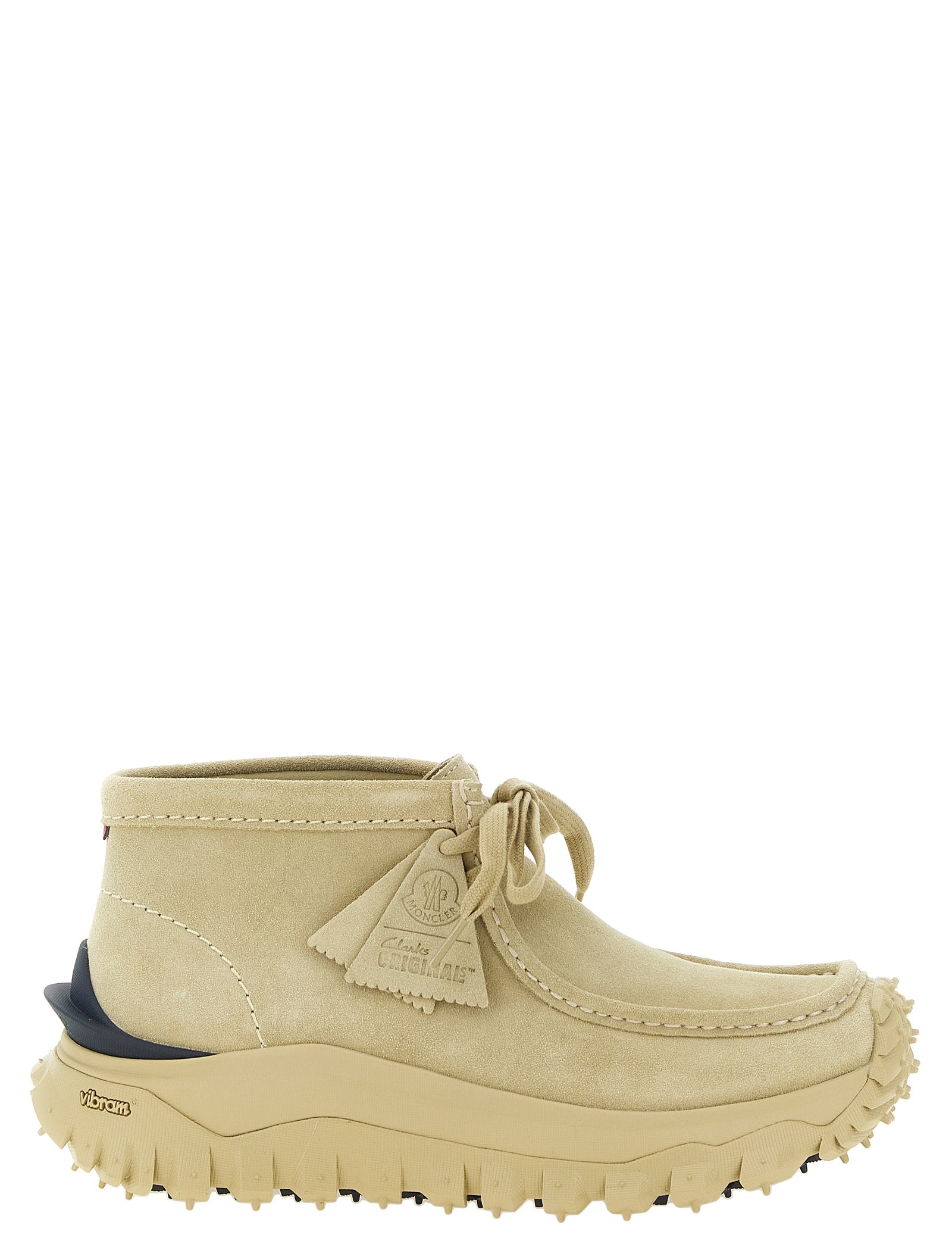 Moncler Beige Leather Ankle Boots