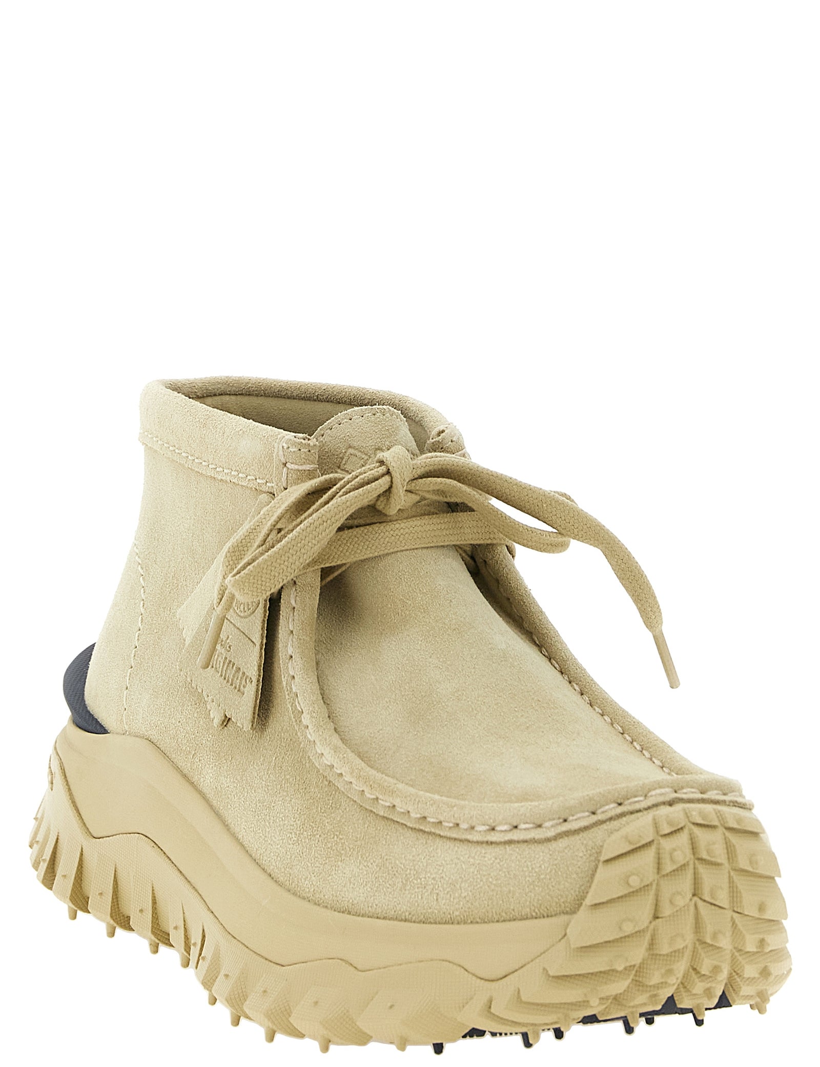 Moncler Beige Leather Ankle Boots