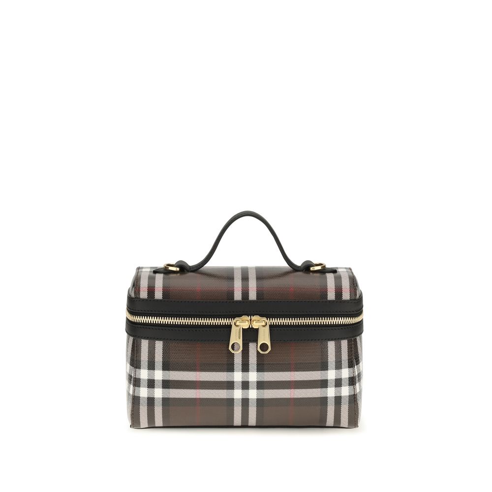 Burberry Chocolate Brown Coated Cotton Shoulder Bag