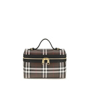 Burberry Chocolate Brown Coated Cotton Shoulder Bag