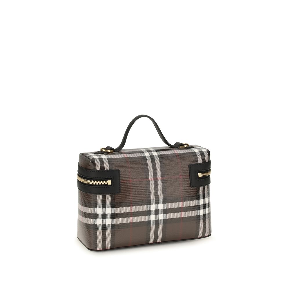 Burberry Chocolate Brown Coated Cotton Shoulder Bag