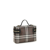 Burberry Chocolate Brown Coated Cotton Shoulder Bag