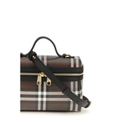 Burberry Chocolate Brown Coated Cotton Shoulder Bag