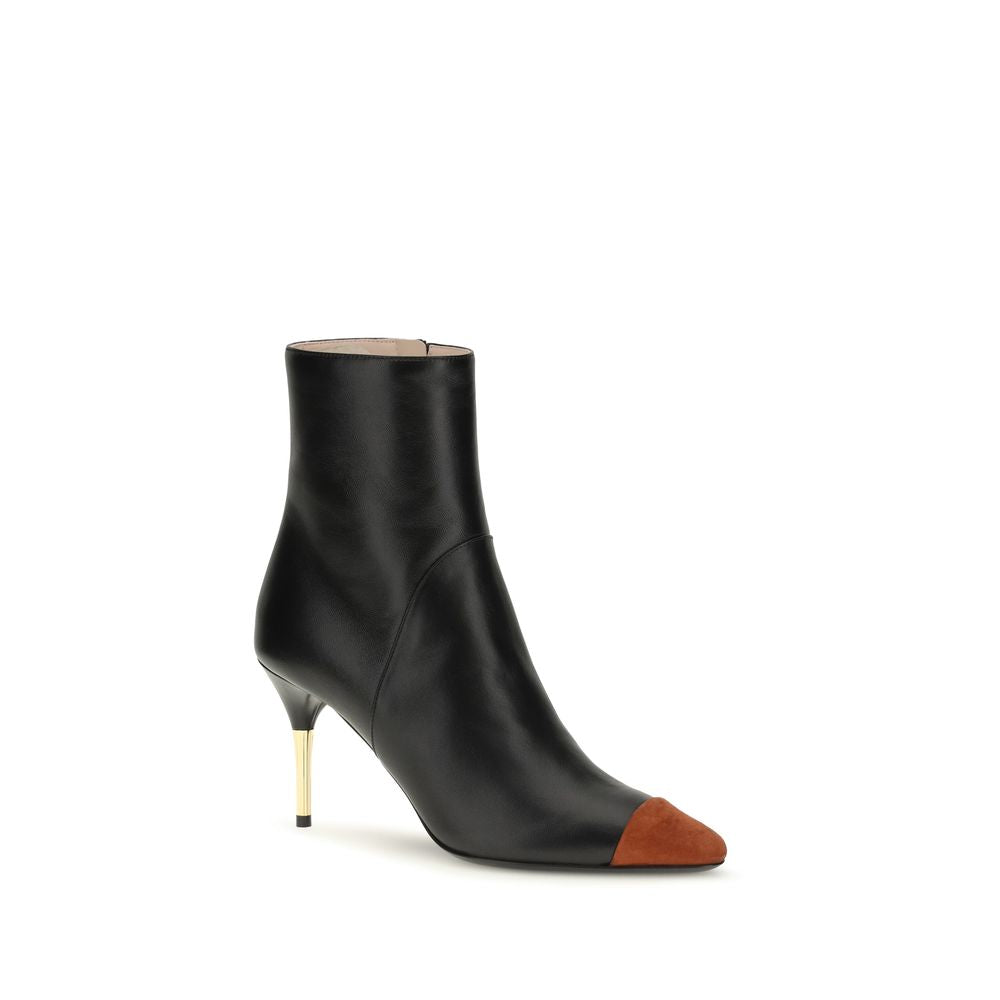 Valentino Garavani Black Calf Leather Ankle Boots