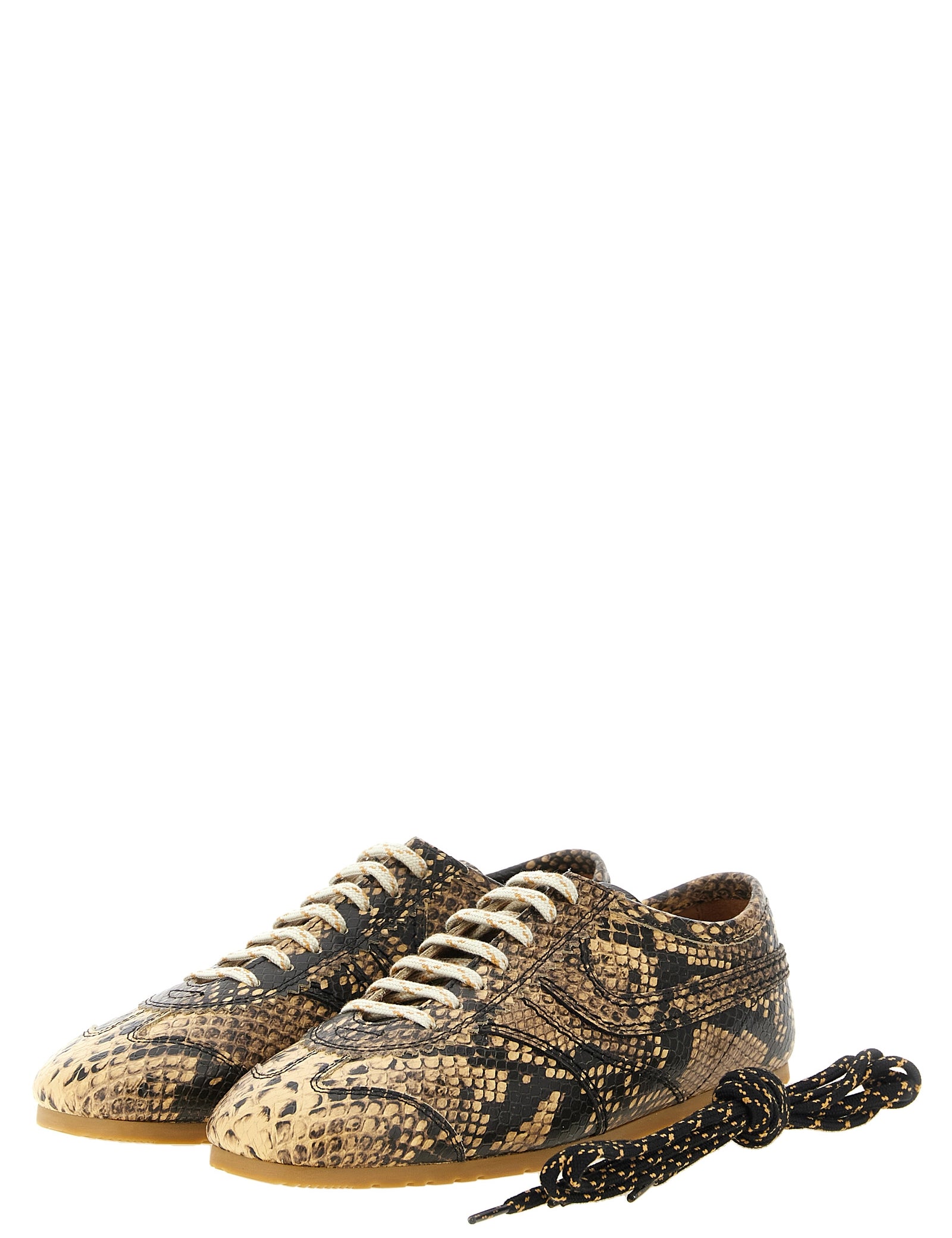 Dries Van Noten Beige Calfskin Sneakers