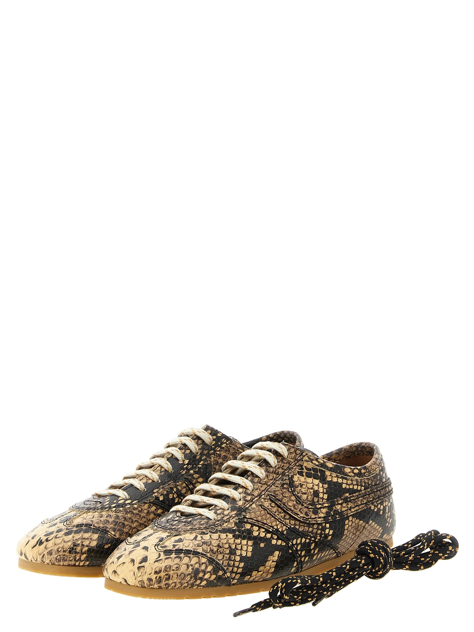 Dries Van Noten Beige Calfskin Sneakers