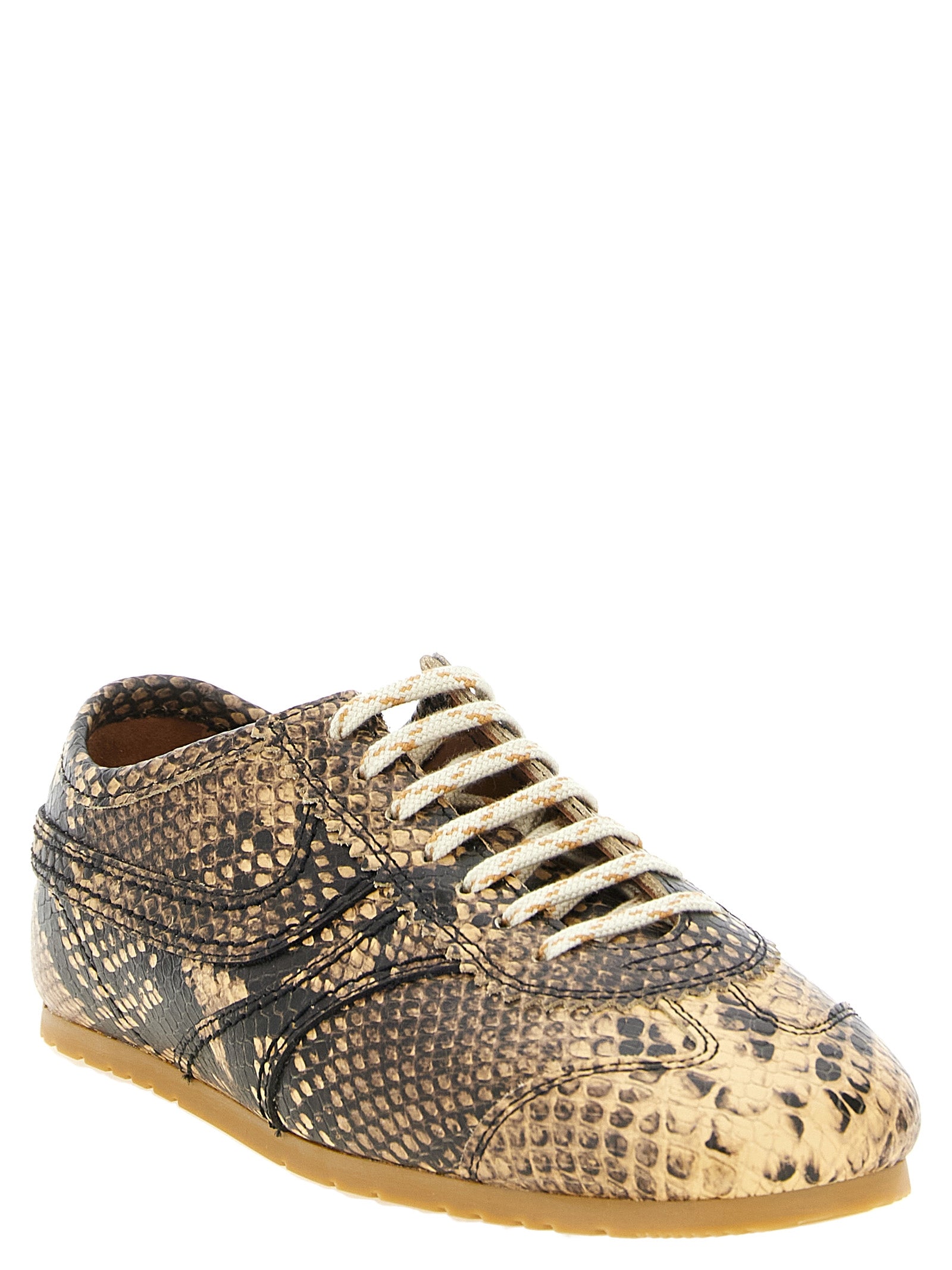 Dries Van Noten Beige Calfskin Sneakers