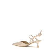Fendi Beige Calf Leather Slingback Pumps