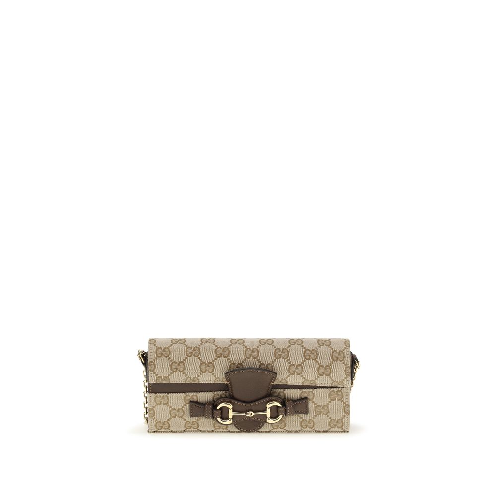 Gucci Beige Fabric Chain Wallet