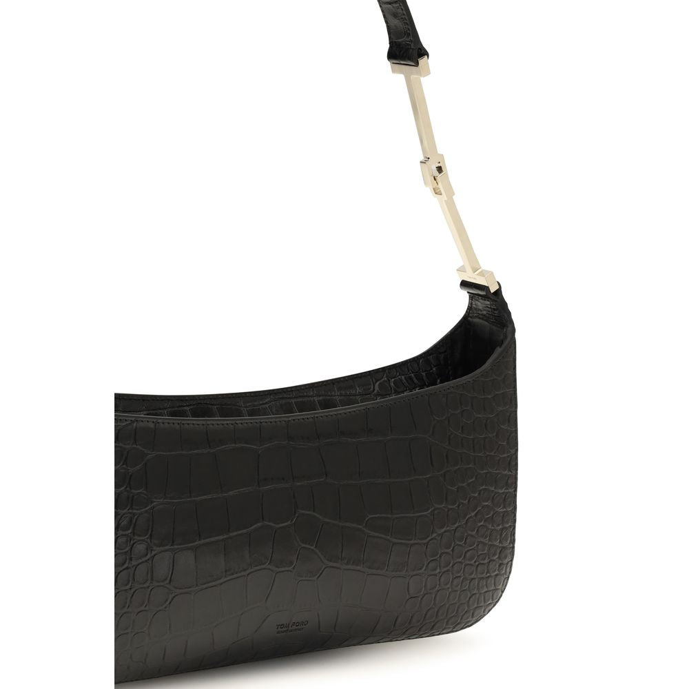 Tom Ford Black Calf Leather Shoulder Bag