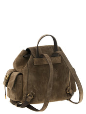 Brunello Cucinelli Brown Suede Backpack