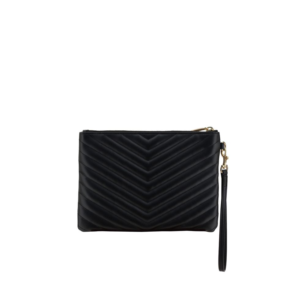 Saint Laurent Black Calf Leather Clutch Bag