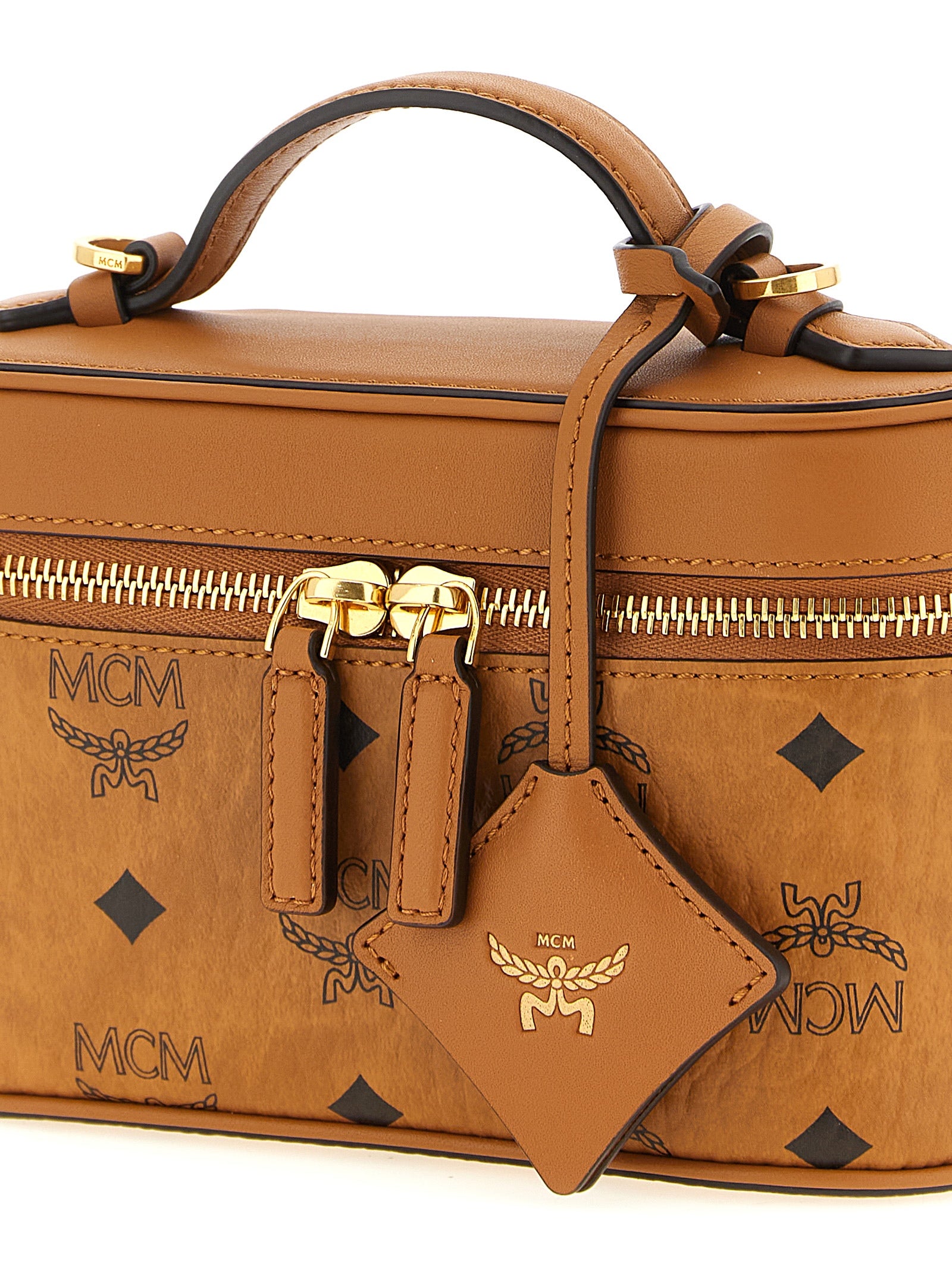 MCM Brown Canvas Handbag