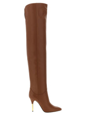 Valentino Garavani Brown Calfskin Over The Knee Boots