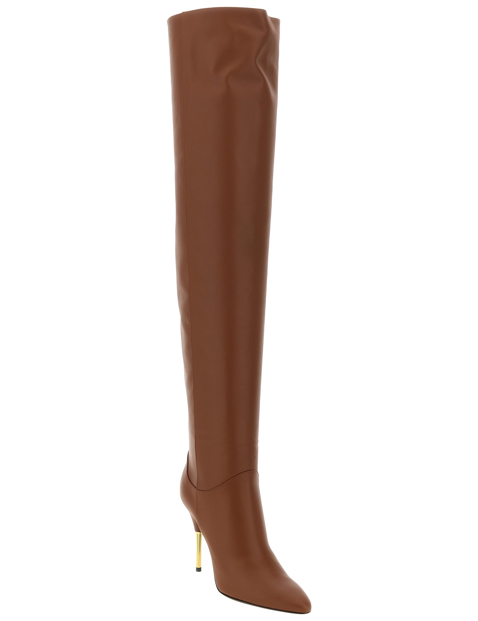 Valentino Garavani Brown Calfskin Over The Knee Boots