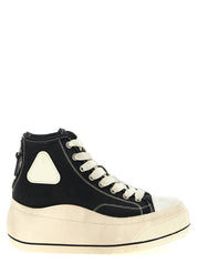 R13 Black Cotton High Top Sneakers