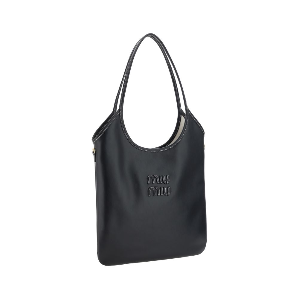 Miu Miu Black Calf Leather Shoulder Bag