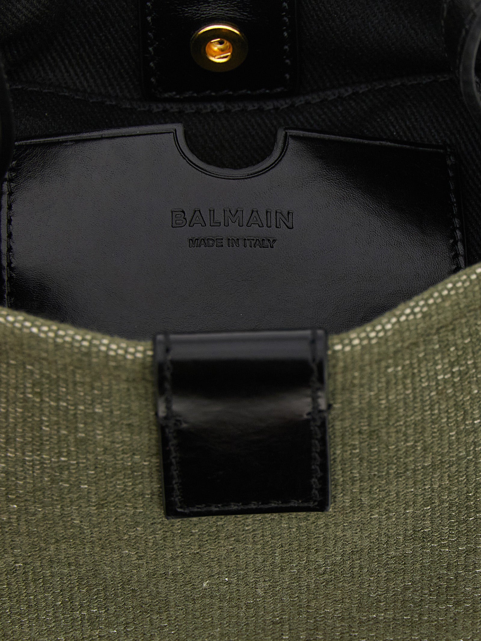 Balmain Green Cotton Bucket Bag