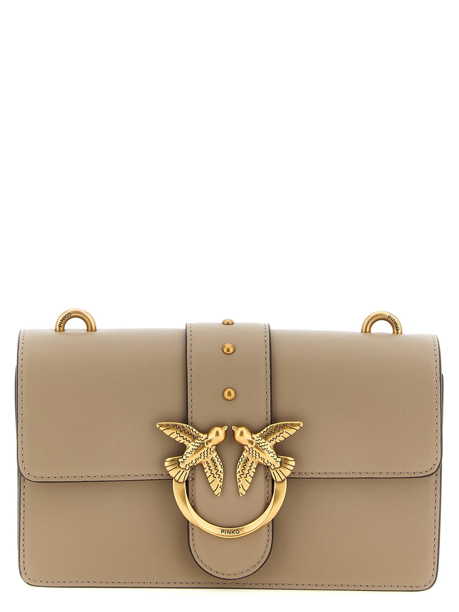 Gray Calfskin Crossbody Bag - PINKO