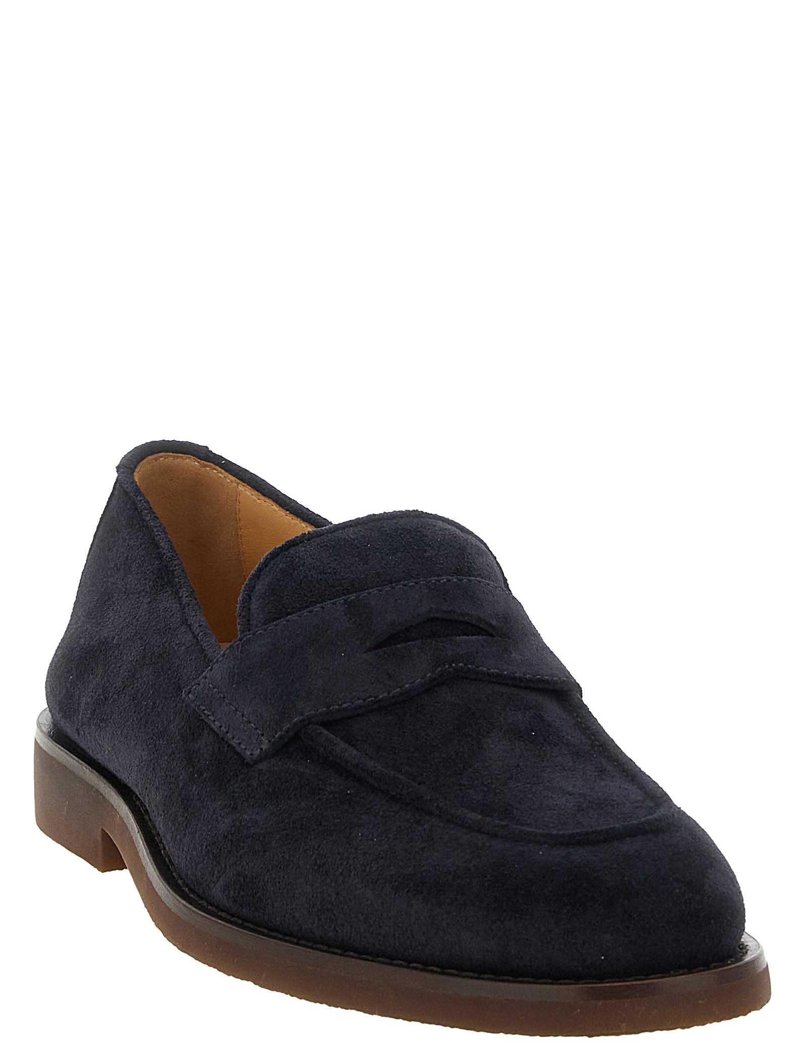 Brunello Cucinelli Blue Calfskin Loafers