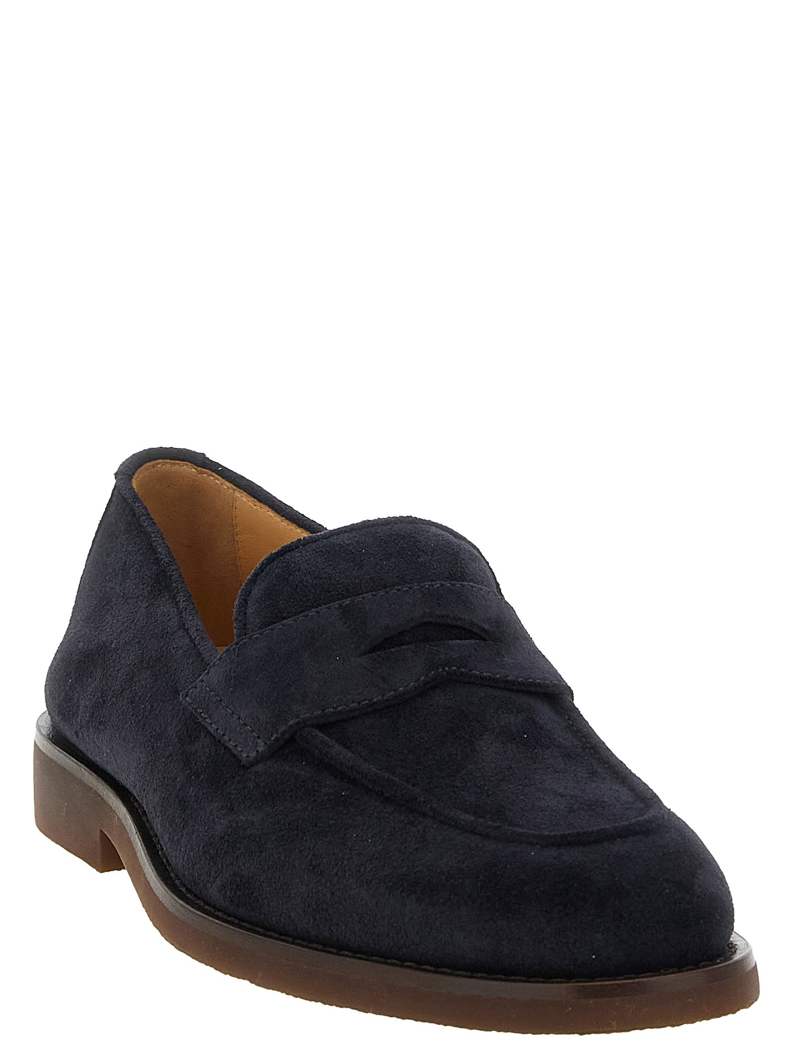 Brunello Cucinelli Blue Calfskin Loafers