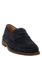 Brunello Cucinelli Blue Calfskin Loafers