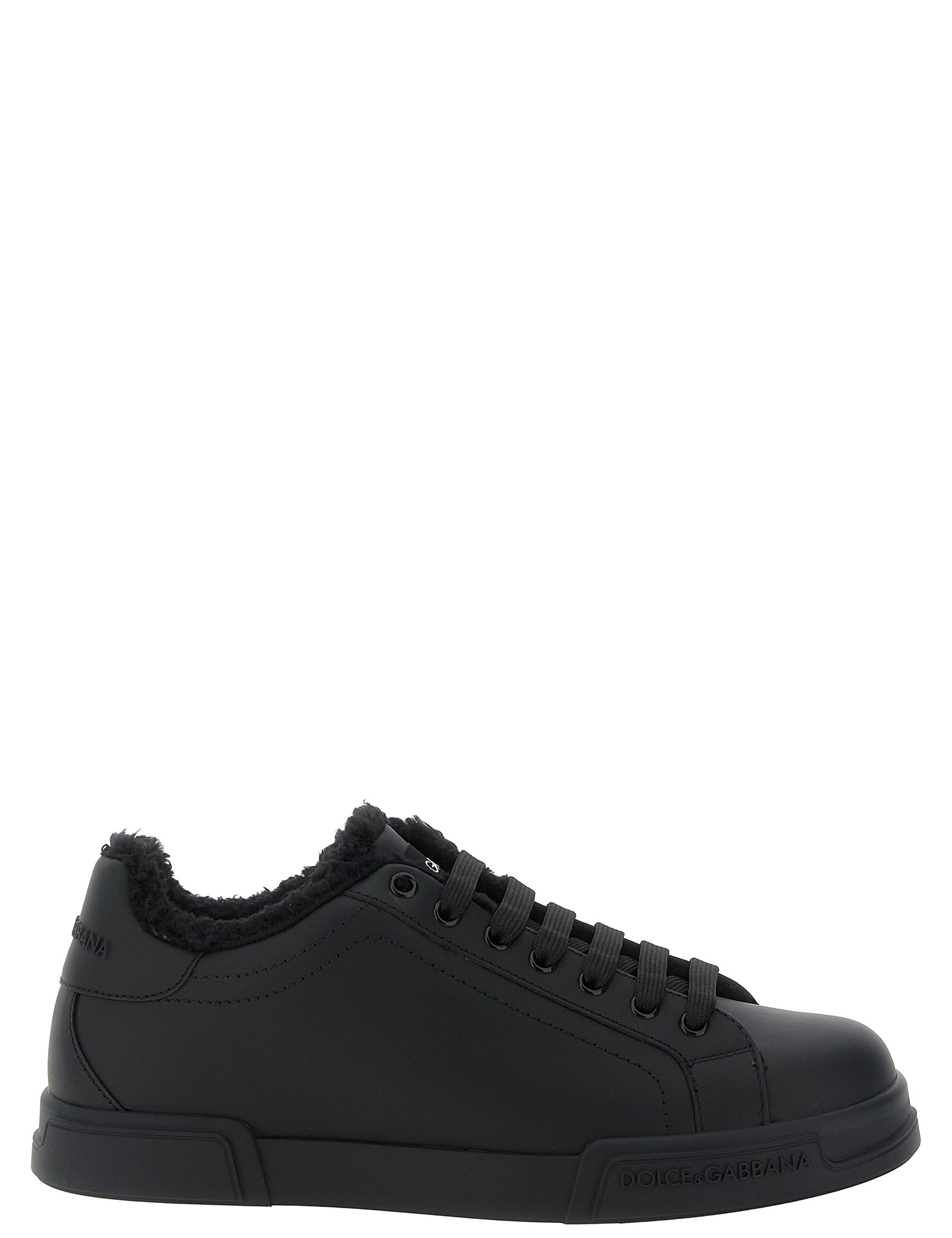 Dolce & Gabbana Black Calfskin Low Top Sneakers