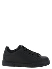 Dolce & Gabbana Black Calfskin Low Top Sneakers