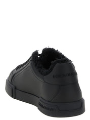 Dolce & Gabbana Black Calfskin Low Top Sneakers